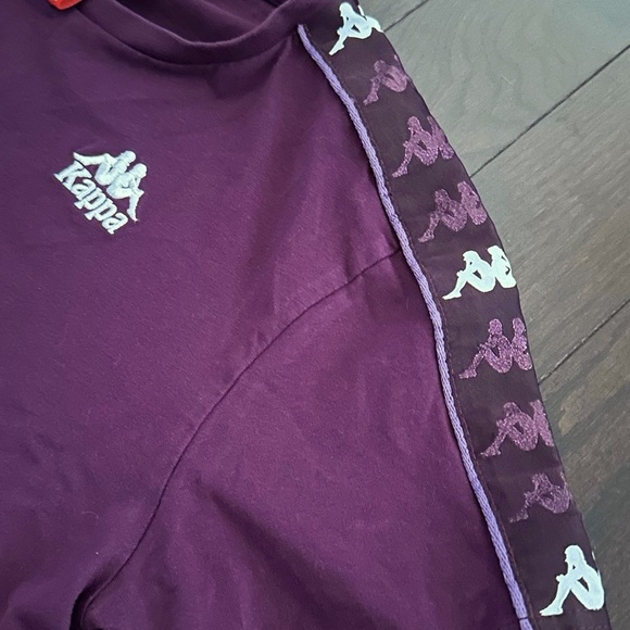 ⚡️2/$25⚡️ Rare 🔥 Kappa Women’s Cropped Cotton Purple Tape Tee | S | Embroidered - Picture 9 of 9